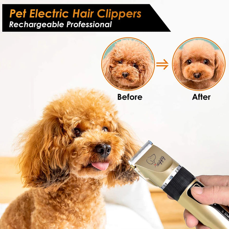 Professional Rechargeable Pet Hair Clipper – Low Noise, All-Metal Design