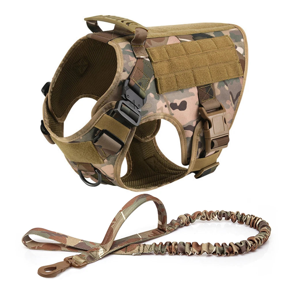 Tactical Dog Harness & Leash Set for Large Dogs