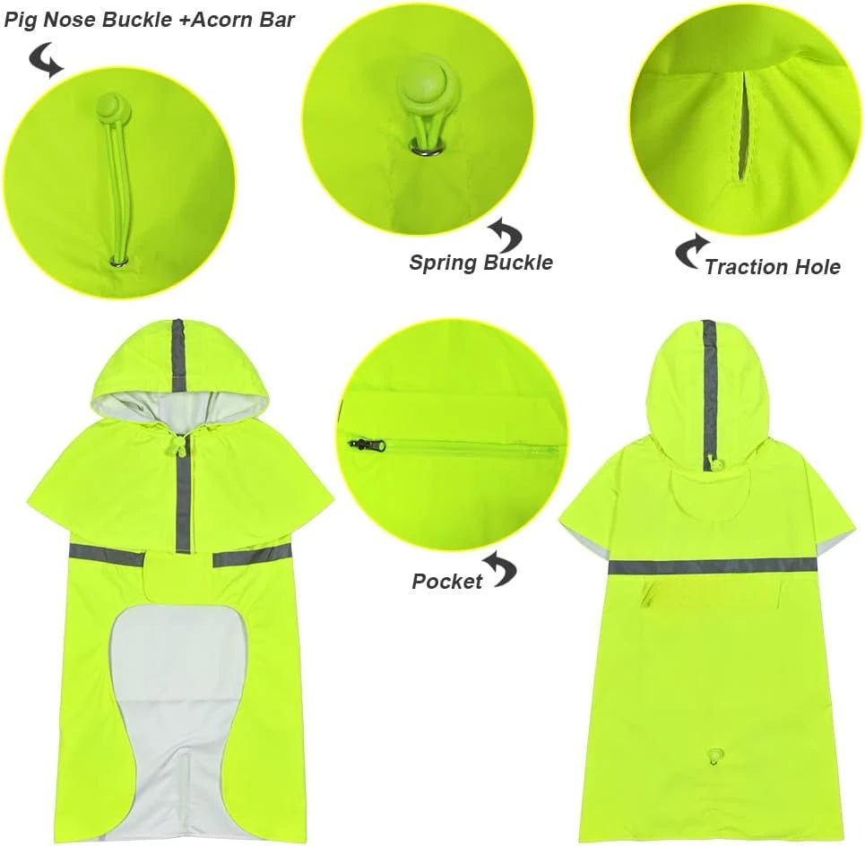 Waterproof Large Dog Raincoat Jacket