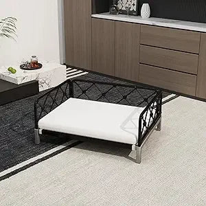 Wicker Dog Bed with Cushion