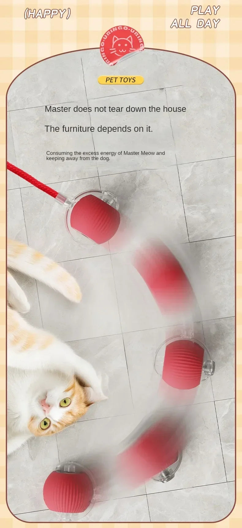 Self-Moving Electric Cat Training Ball