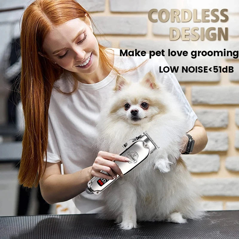Professional Rechargeable Pet Hair Clipper – Low Noise, All-Metal Design