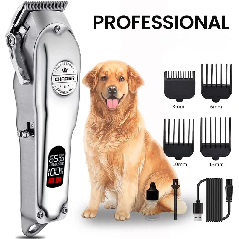 Professional Rechargeable Pet Hair Clipper – Low Noise, All-Metal Design