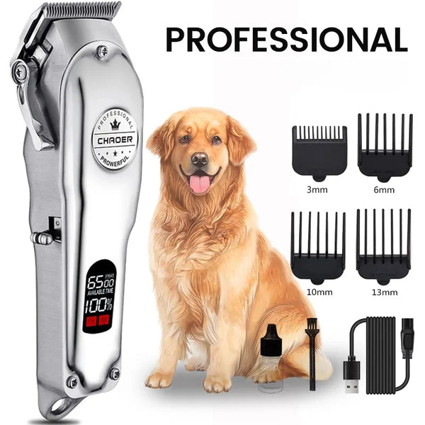 Professional Rechargeable Pet Hair Clipper – Low Noise, All-Metal Design