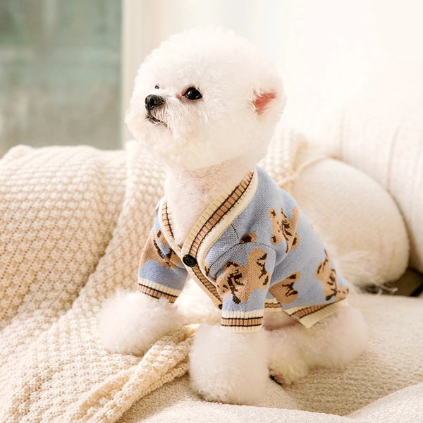 Luxury Striped Dog Sweater for Small Pets