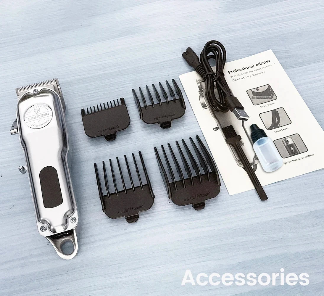 Professional Rechargeable Pet Hair Clipper – Low Noise, All-Metal Design