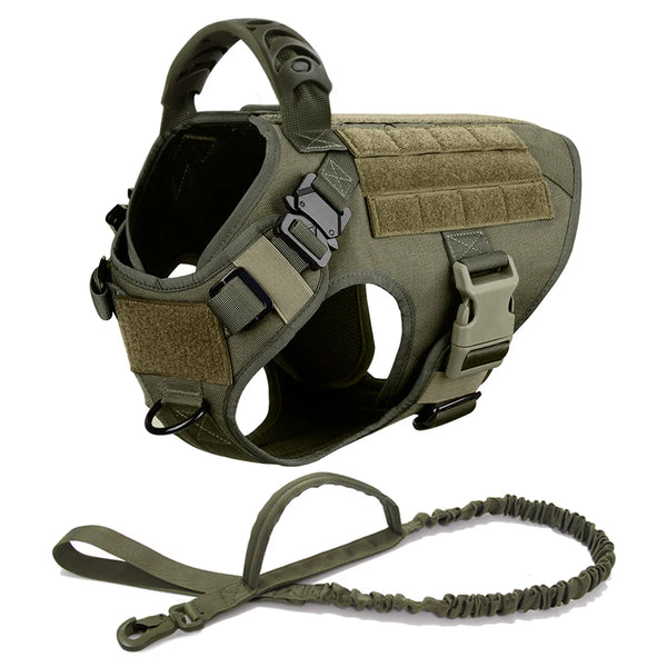 Tactical Dog Harness & Leash Set for Large Dogs