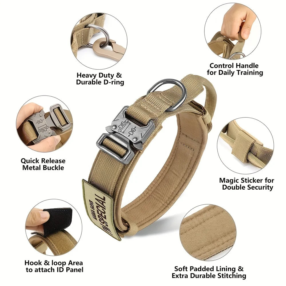 Heavy Duty Tactical Dog Collar with Handle