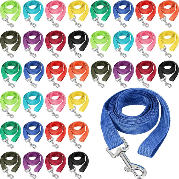 12 PCS Multicolored Nylon Puppy Training Slip Leash