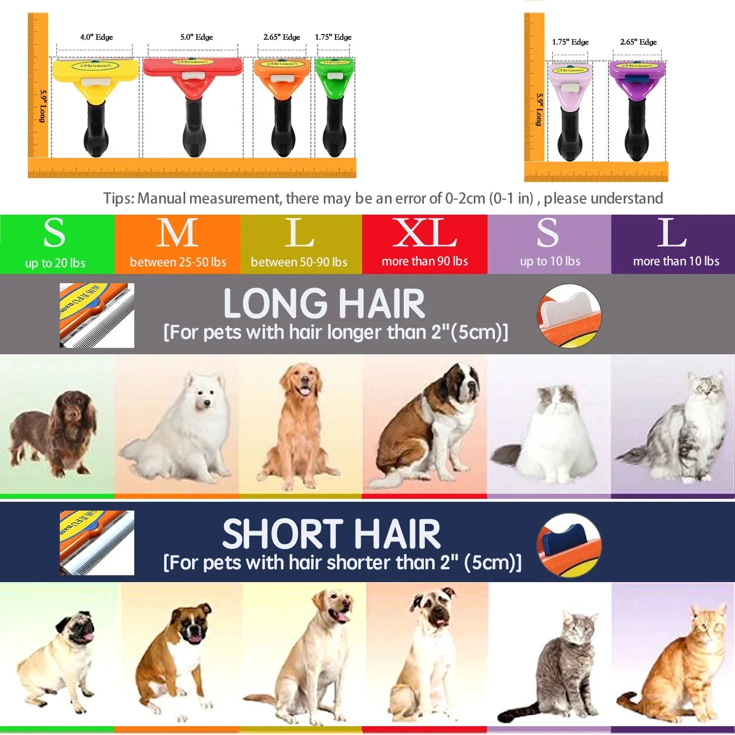 Pet Grooming Comb for Dogs and Cats