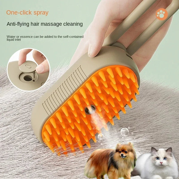 3-in-1 Electric Steamy Pet Grooming Brush