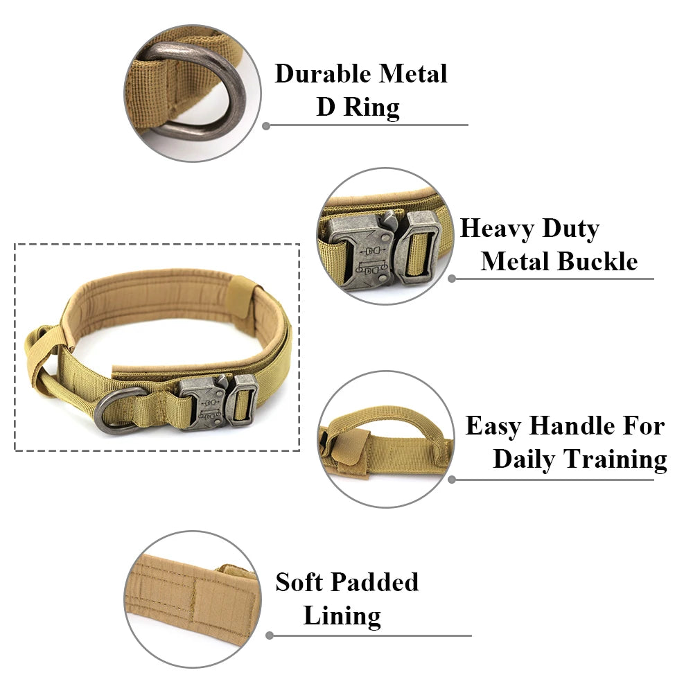 Heavy Duty Tactical Dog Collar with Handle