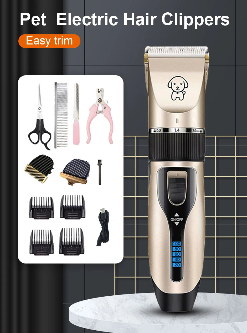 Professional Rechargeable Pet Hair Clipper – Low Noise, All-Metal Design