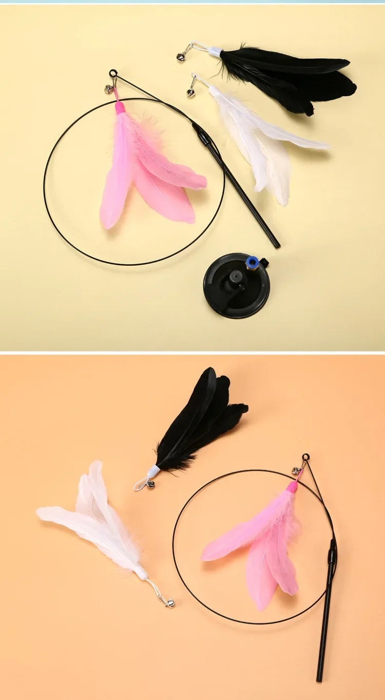 Cat Teaser Stick with Bell & Suction Cup