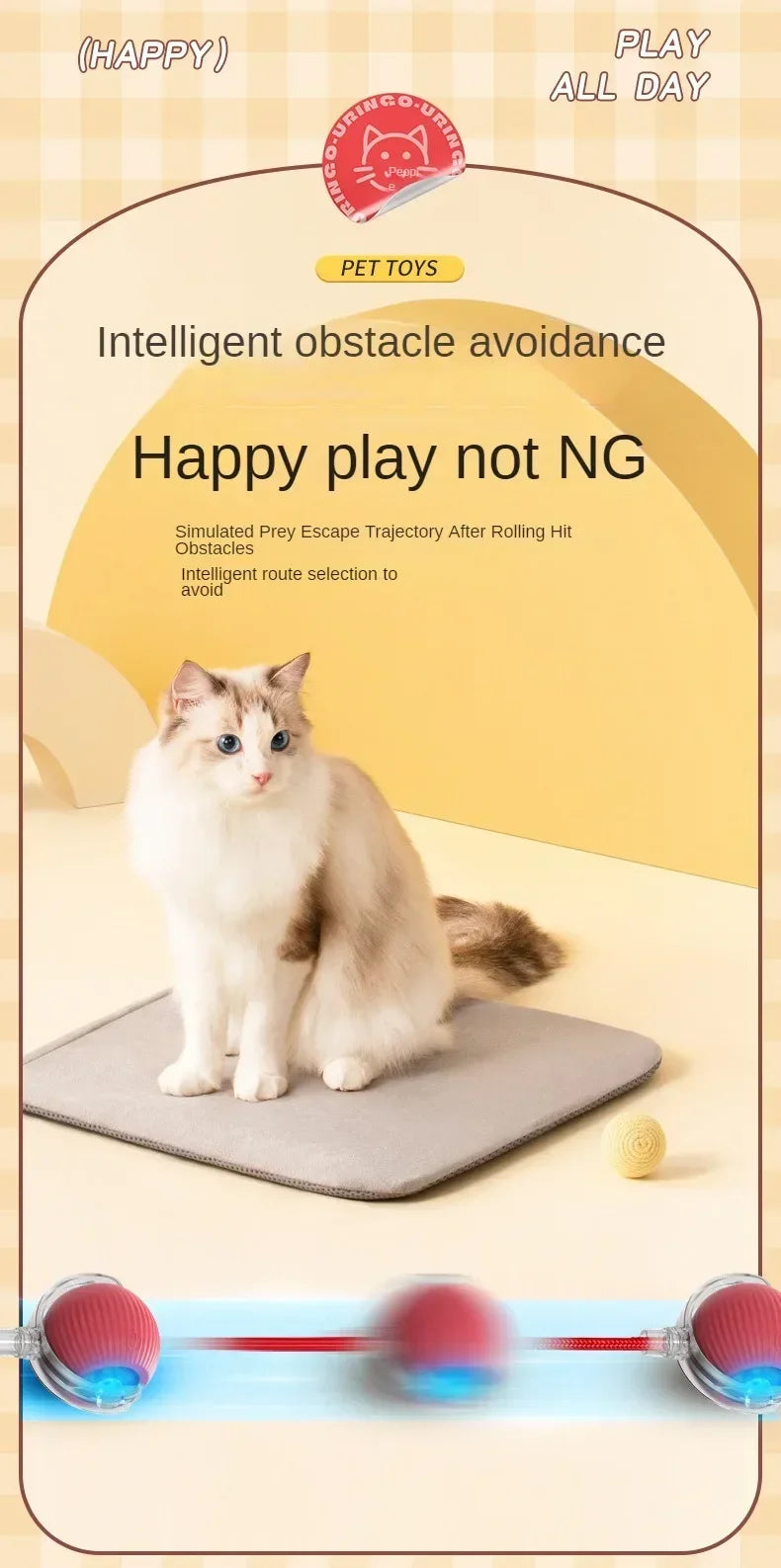 Self-Moving Electric Cat Training Ball