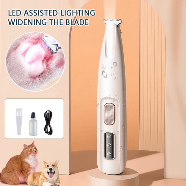 Rechargeable Portable Pet Paw Trimmer with LED Light