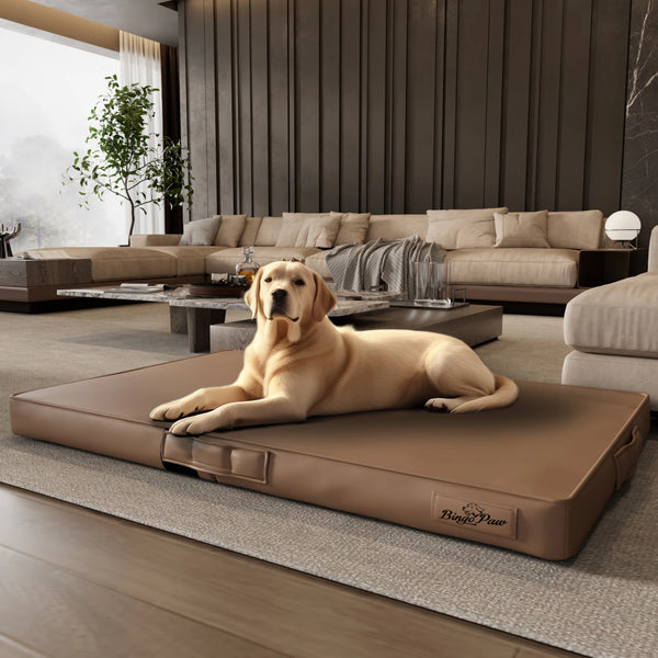 Foldable Pet Bed with Microfiber Leather Cover
