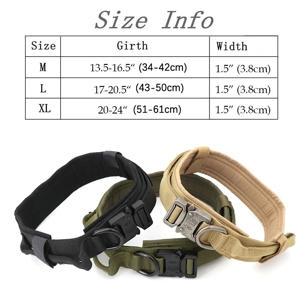 Heavy Duty Tactical Dog Collar with Handle