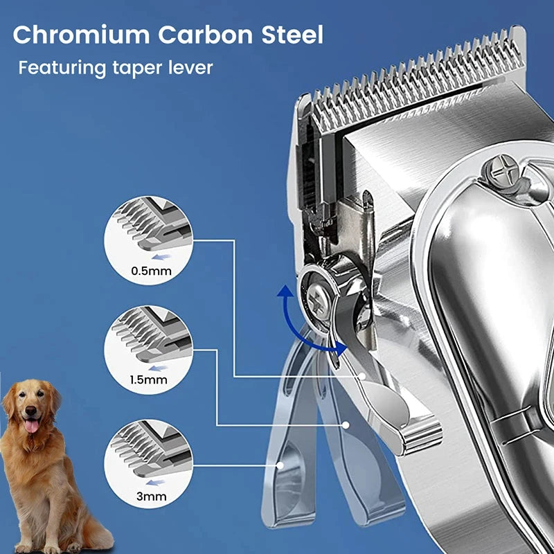 Professional Rechargeable Pet Hair Clipper – Low Noise, All-Metal Design