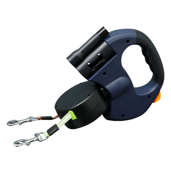 Double Headed Dog Leash with LED Light