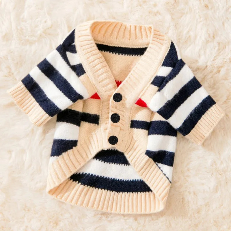 Luxury Striped Dog Sweater for Small Pets