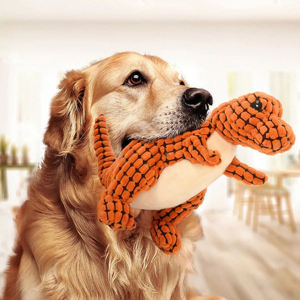 Plush Dinosaur Chew Toy for Dogs & Cats