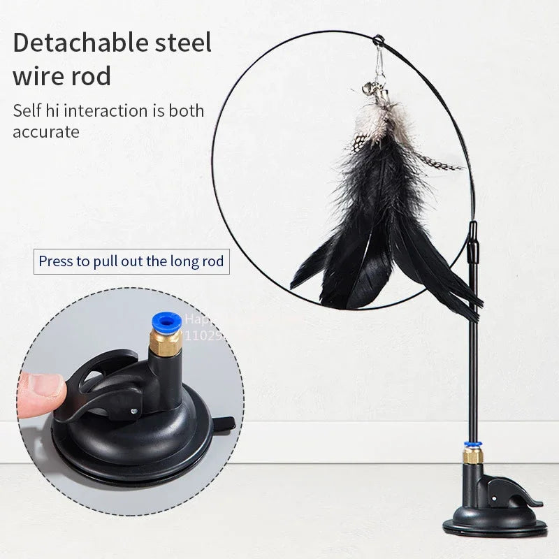 Cat Teaser Stick with Bell & Suction Cup