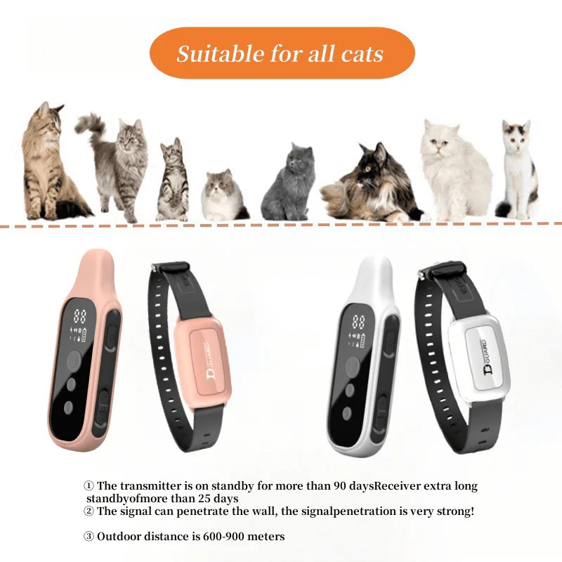 YHLC 800m Cat Anti-Meowing Collar – No Shock, Vibration Trainer