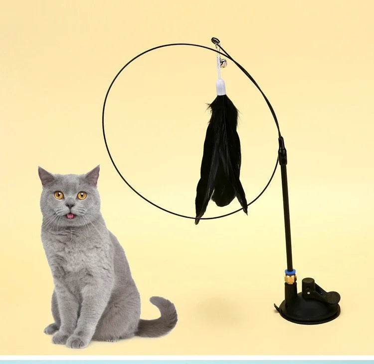 Cat Teaser Stick with Bell & Suction Cup