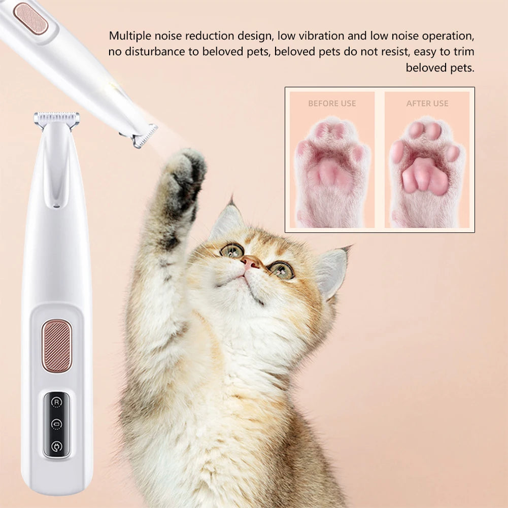 Rechargeable Portable Pet Paw Trimmer with LED Light