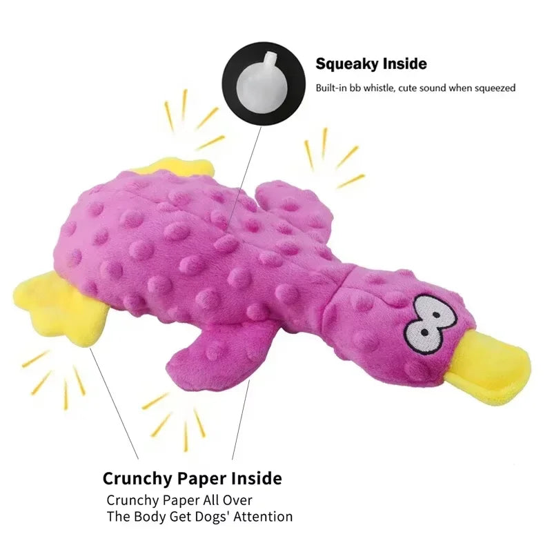 Plush Squeaky Duck Dog Toy – Soft & Interactive for Small Puppies