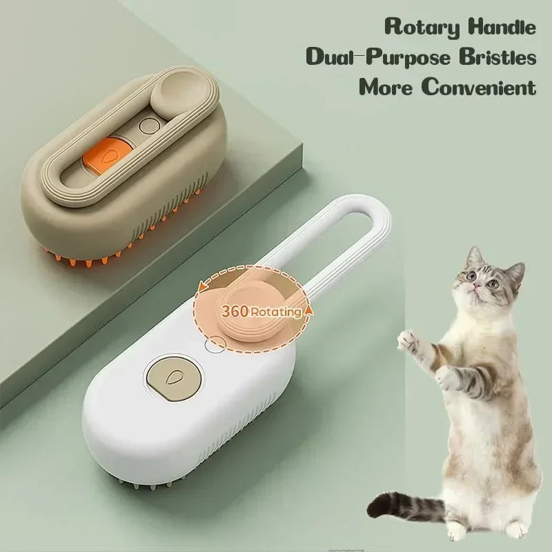 3-in-1 Electric Steamy Pet Grooming Brush