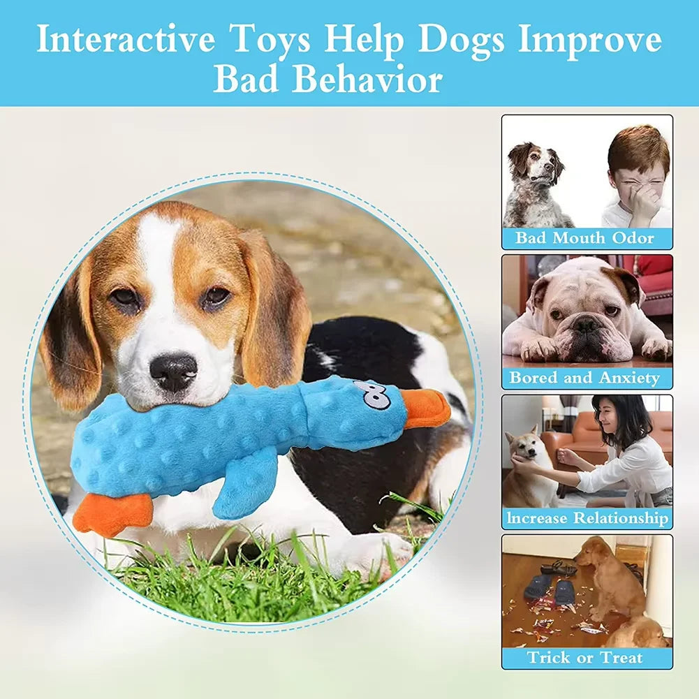Plush Squeaky Duck Dog Toy – Soft & Interactive for Small Puppies