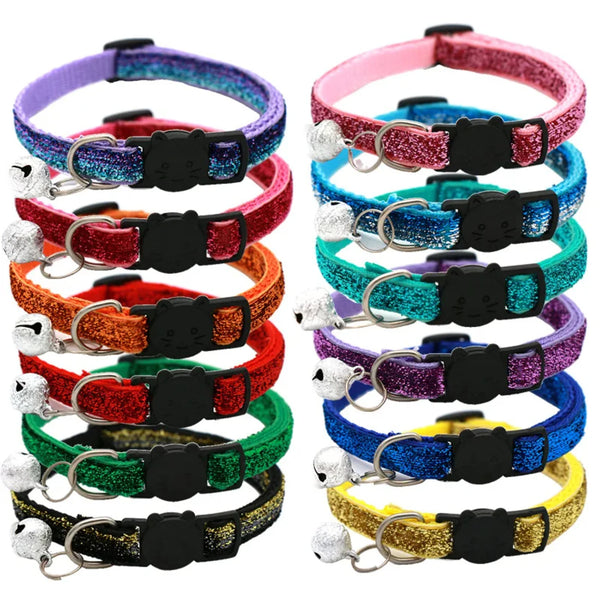 2PCS Adjustable Cat Collar with Bell –