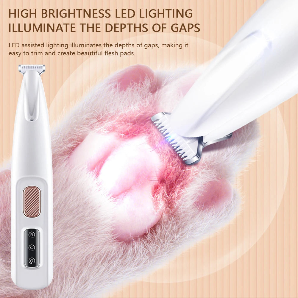 Rechargeable Portable Pet Paw Trimmer with LED Light