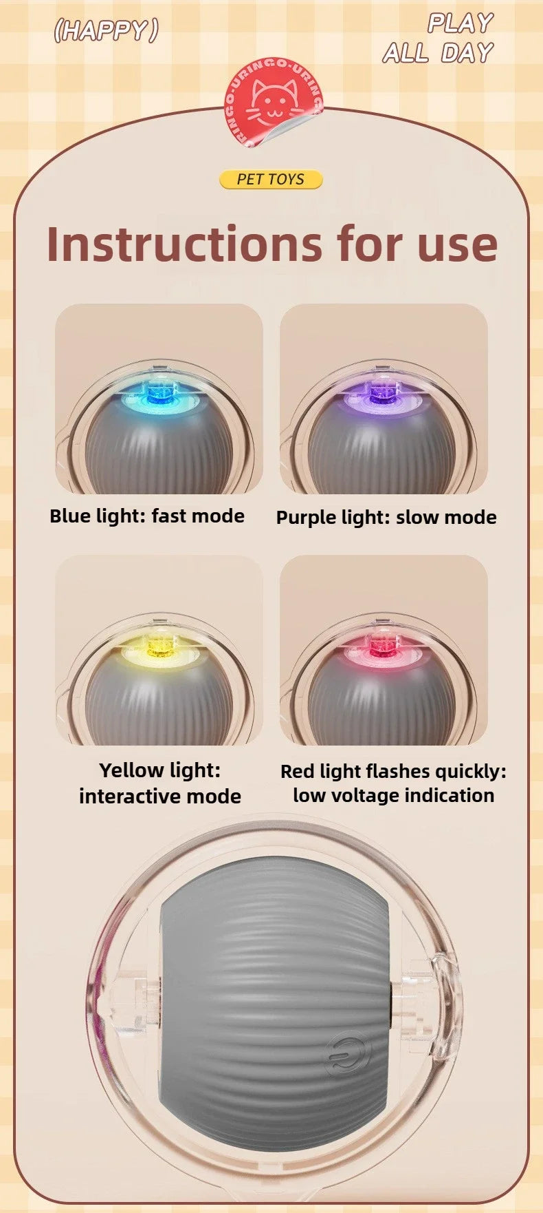 Self-Moving Electric Cat Training Ball
