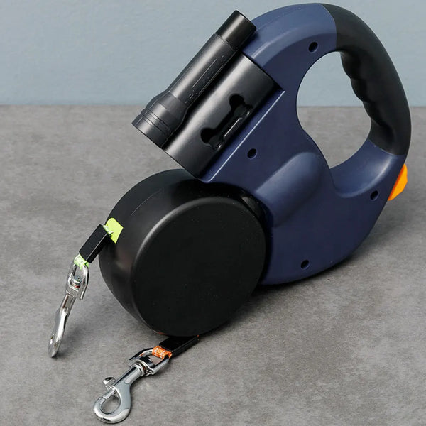 Double Headed Dog Leash with LED Light