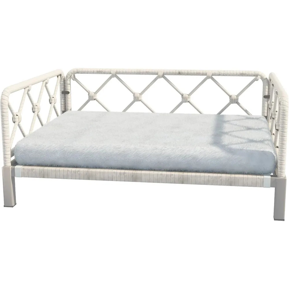 Wicker Dog Bed with Cushion