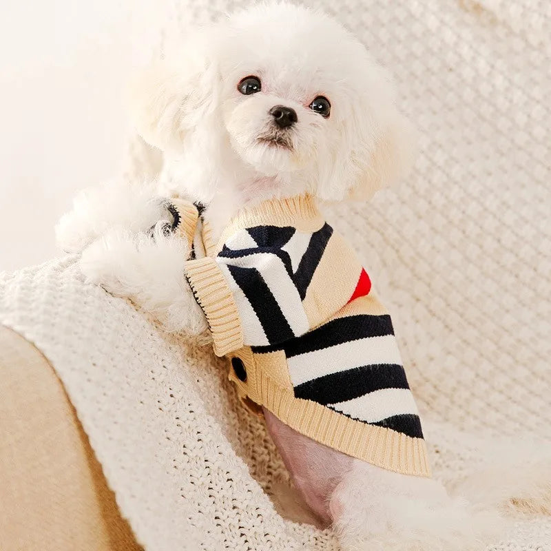Luxury Striped Dog Sweater for Small Pets